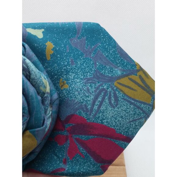 Vintage Silk Tie Brooch Artisan Made Floral Franco Baretta Pin Upcycled USA New - Picture 11 of 12